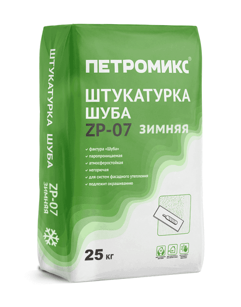 Штукатурка декоративная Петромикс ZP-07 Шуба 2 мм зимняя, 25 кг - Image 1