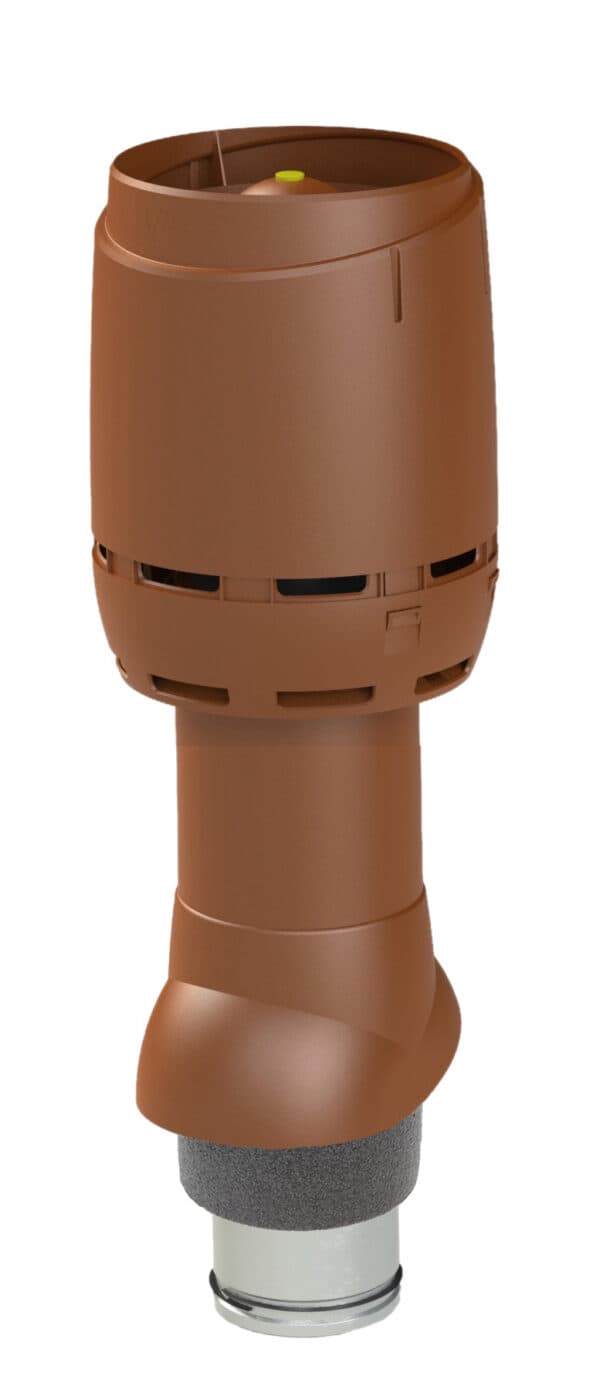 Выход вентиляционный изолированный с колпаком Vilpe FLOW 125P/IS/500, кирпичный - Image 1