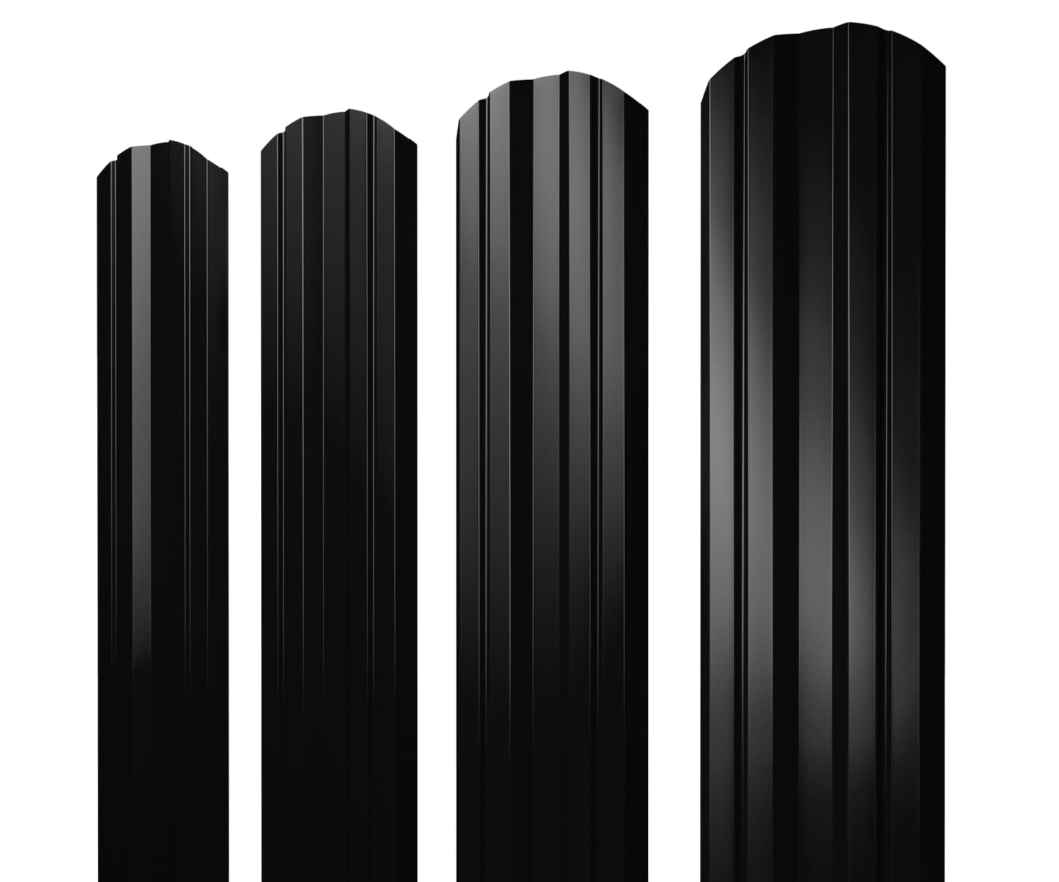 Штакетник Twin фигурный 0,45 Drap RAL 9005 черный - Image 1