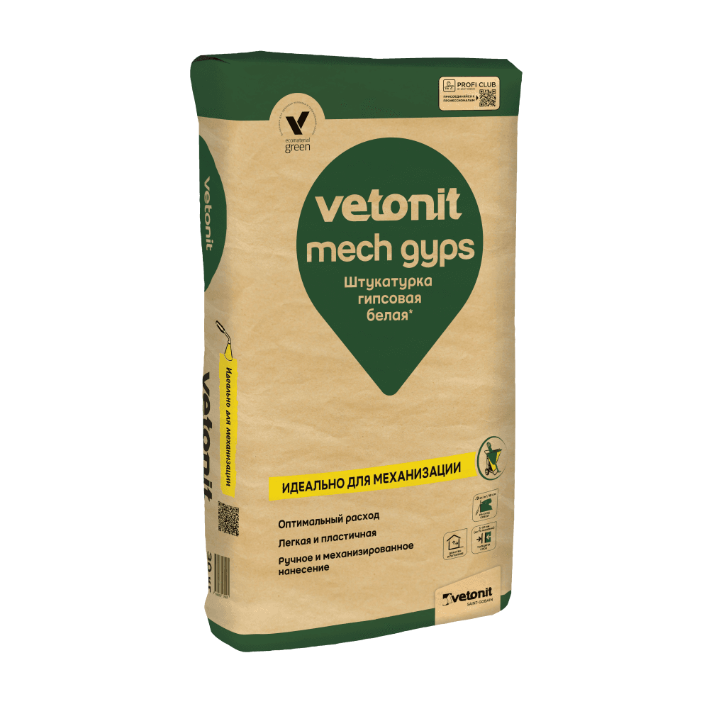 Штукатурка гипсовая Vetonit Mech Gyps белая, 30 кг - Image 1