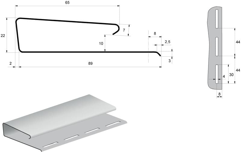 Наличник профиль J широкий Grand Line Standart белый (3,05м) - Image 2
