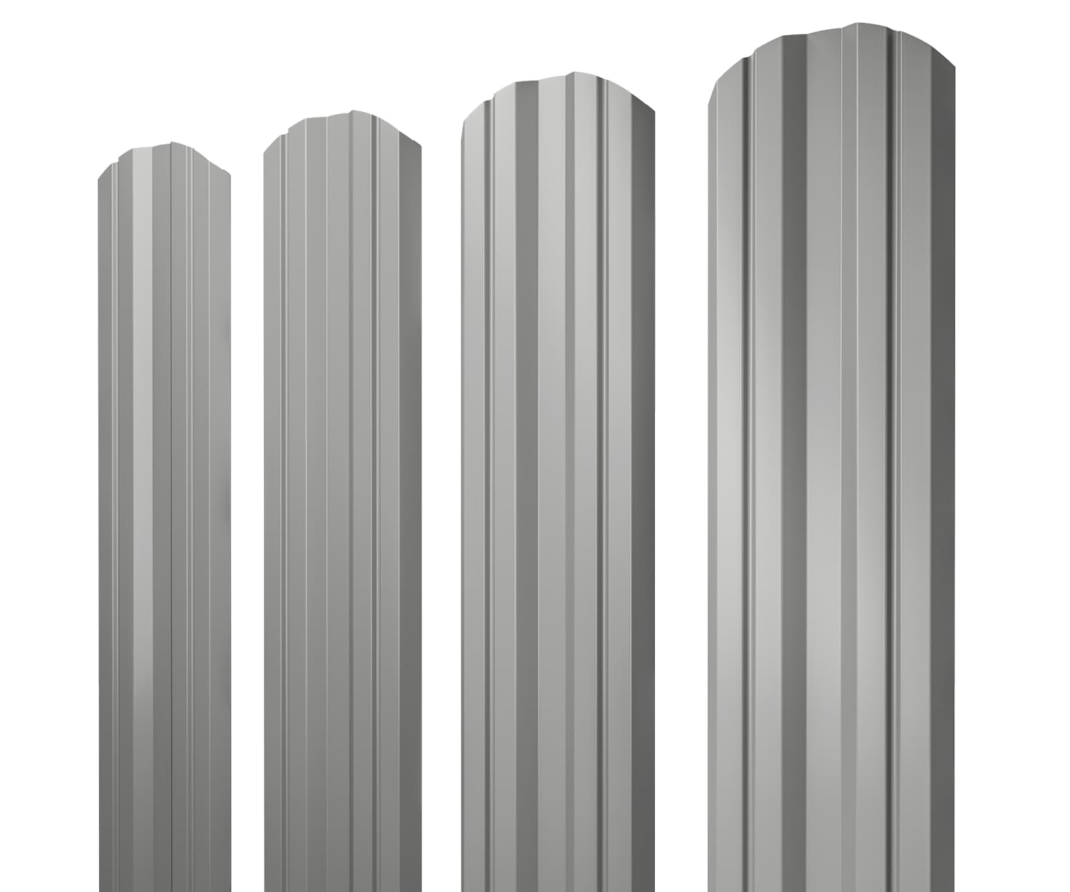 Штакетник Twin фигурный 0,45 PE RAL 9006 бело-алюминиевый - Image 1