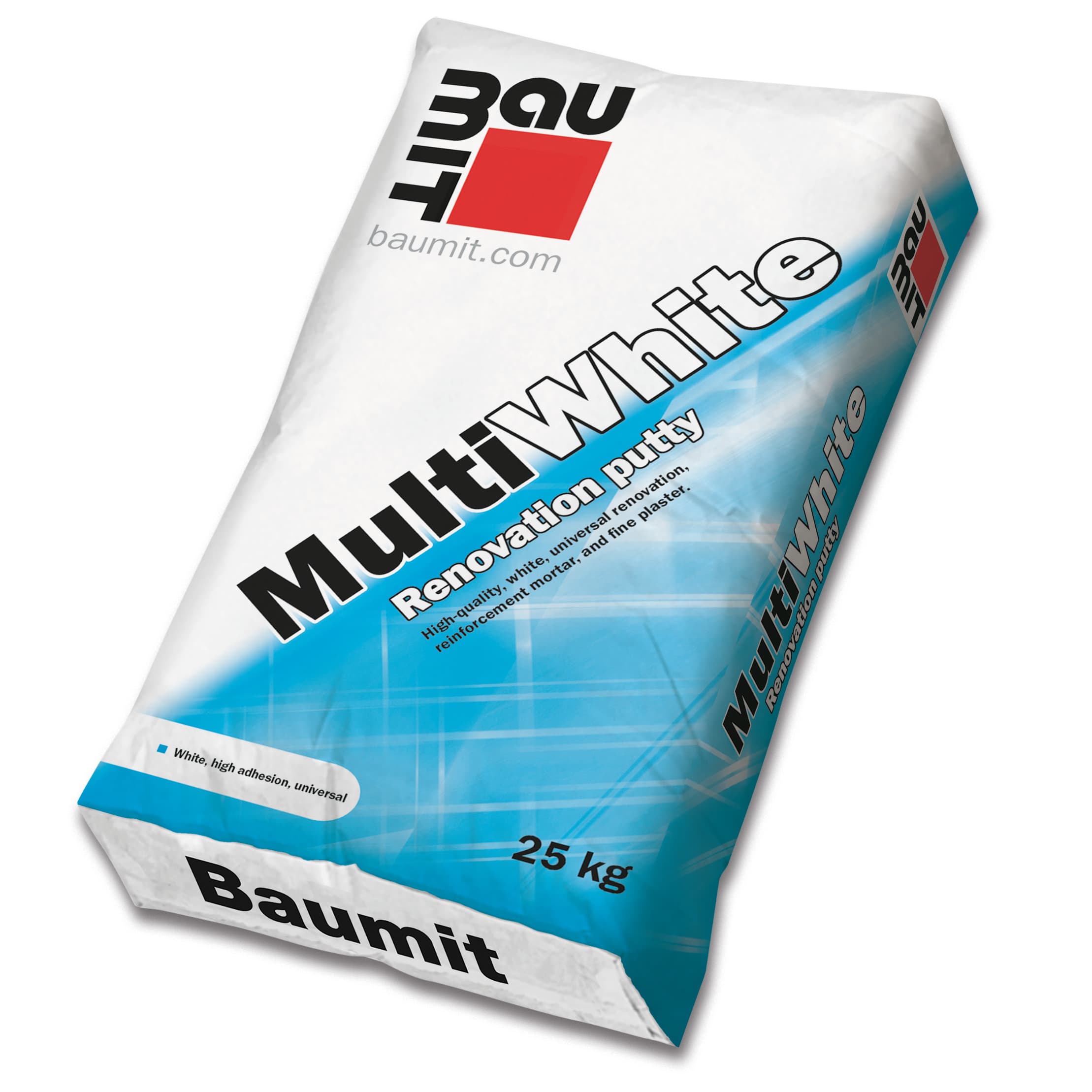 Штукатурка высококачественная мелкозернистая на белом цементе Baumit MultiWhite белая, 25 кг - Image 1