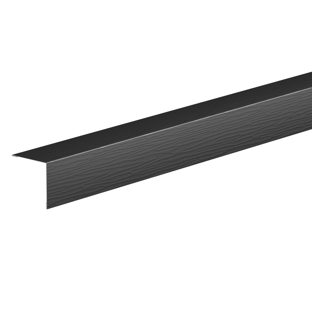 Планка угловая внешняя 50*50 мм L=2 м AquaSystem PE (Zn140) 0,45 черный RAL 9005, фактурный - Image 2
