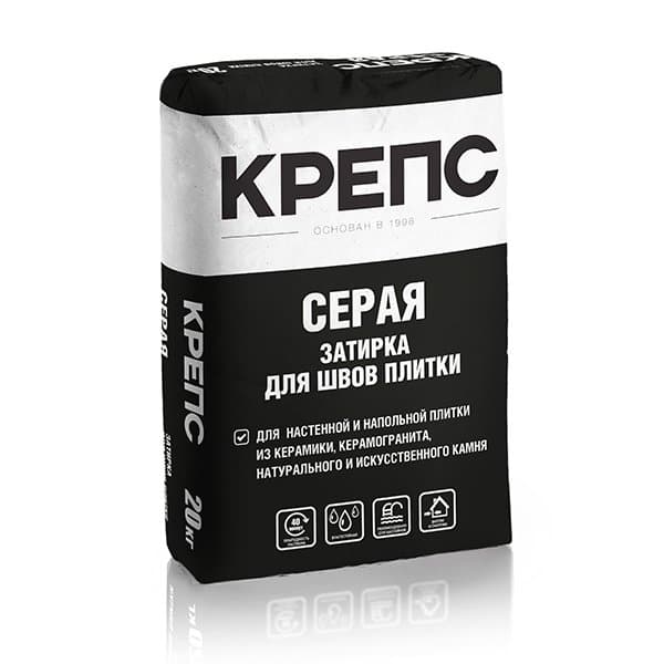 Смесь для затирки швов КРЕПС Затирка серая, 20 кг - Image 1
