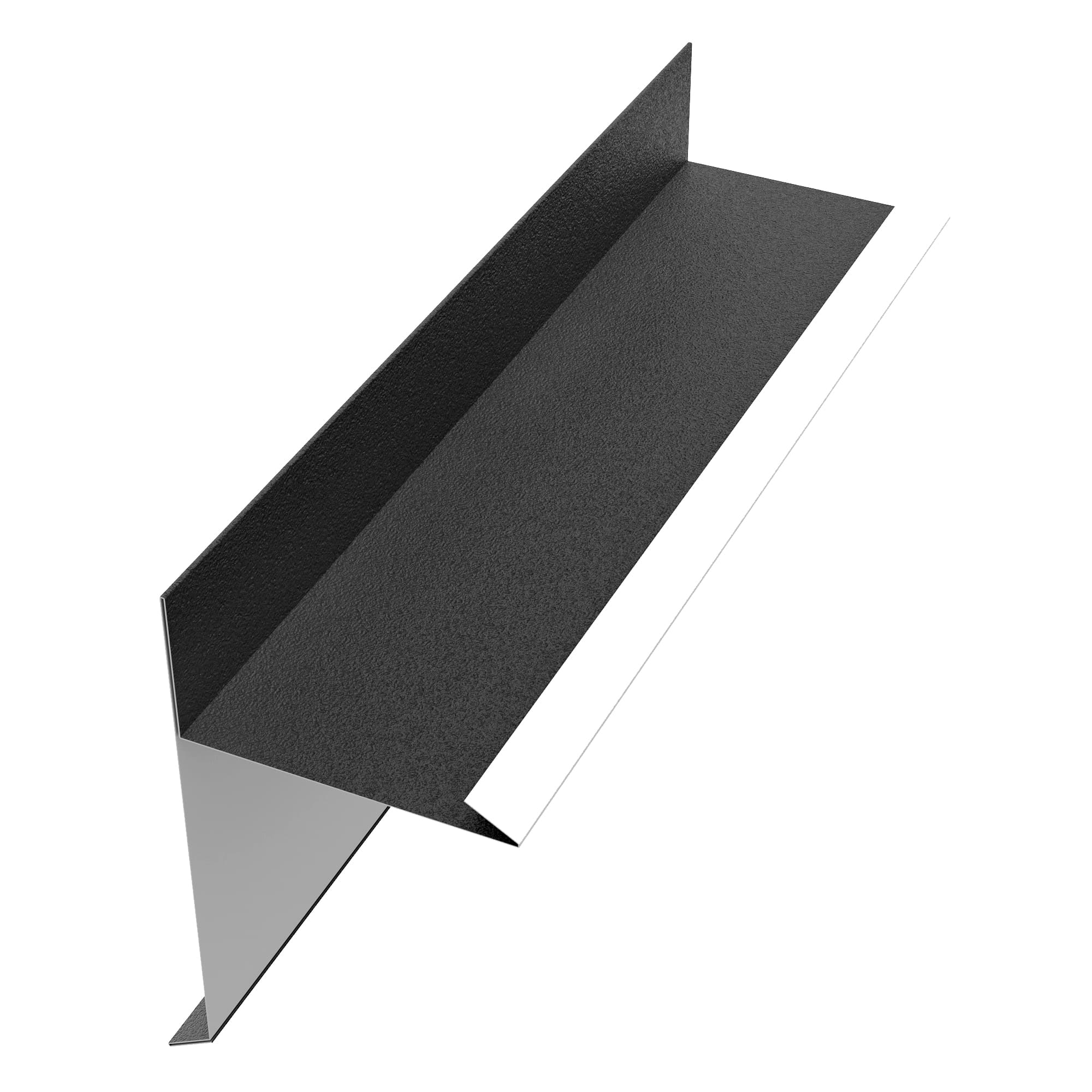 Планка торцевая сложная L=2 м AquaSystem Rooftop Бархат черный матовый RAL 9005 - Image 1