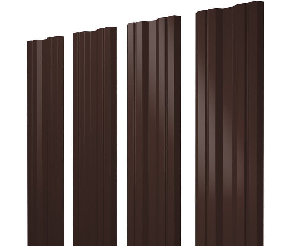 Штакетник Twin с прямым резом 0,45 Drap TwinColor RAL 8017 шоколад - Image 1