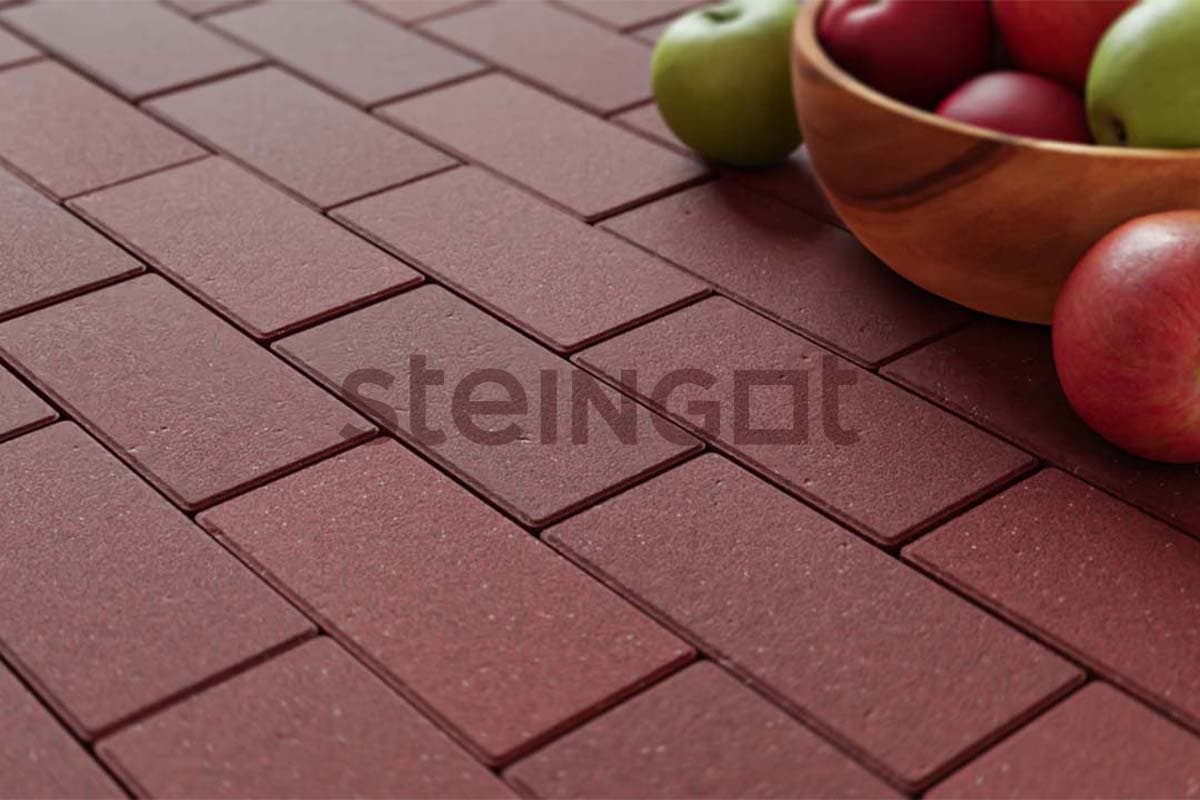 Плитка тротуарная Steingot Прямоугольник 60, Темно-красный (минифаска) - Image 1