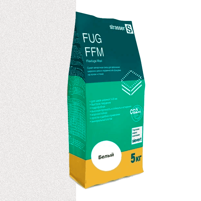 Смесь затирочная strasser FUG FFM 01 белый, 5 кг - Image 1