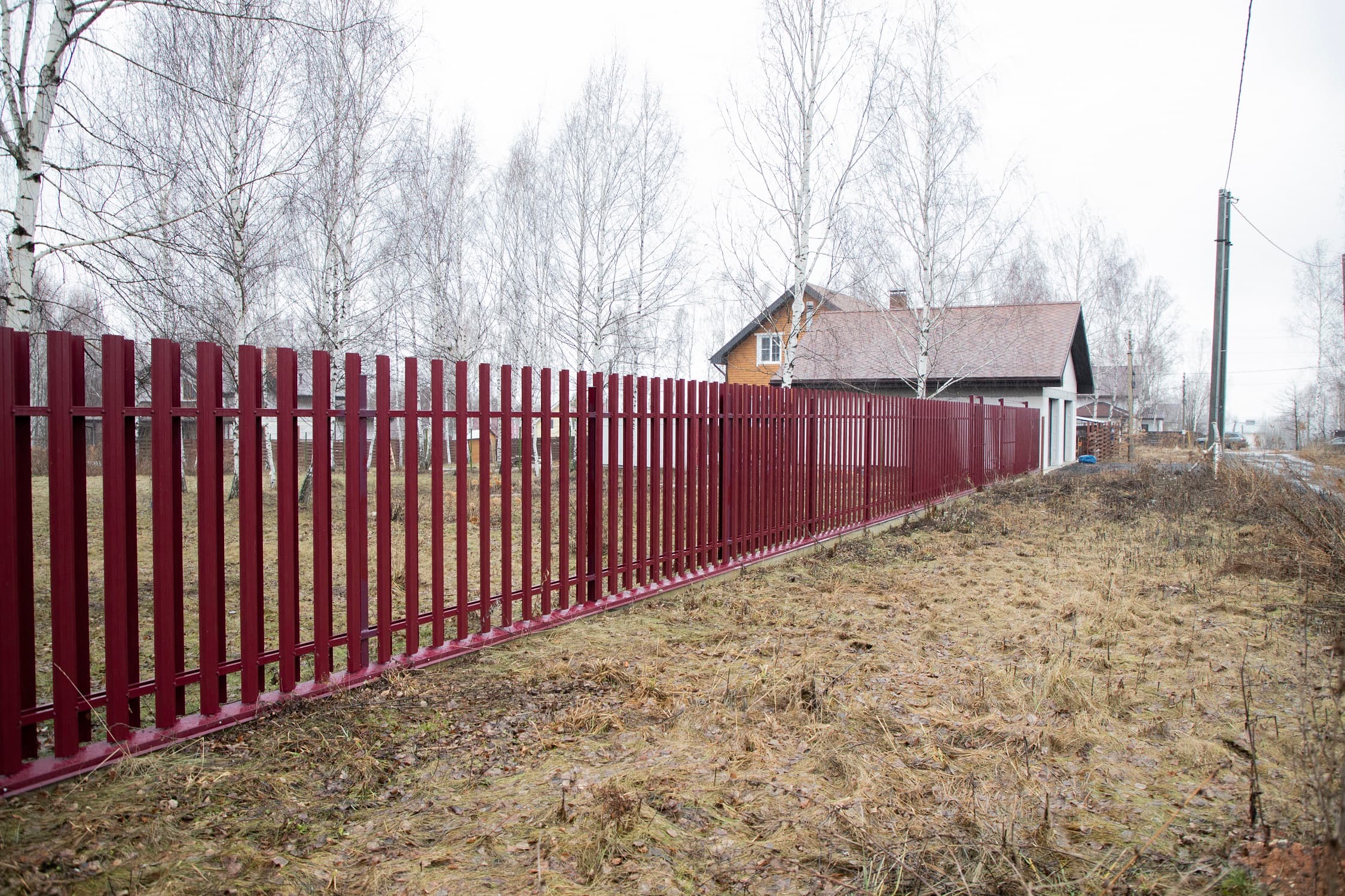 Штакетник П-образный A с прямым резом 0,5 Satin RAL 3005 красное вино - Image 20