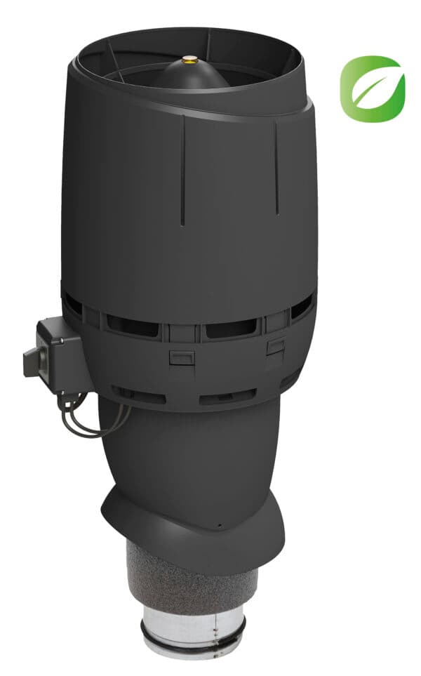 Вентилятор с колпаком Vilpe FLOW ECo125Р/500, черный - Image 1