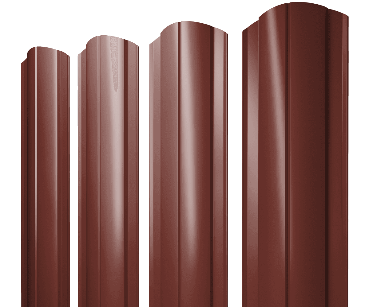 Штакетник Круглый фигурный 0,5 Satin RAL 3009 оксидно-красный - Image 17