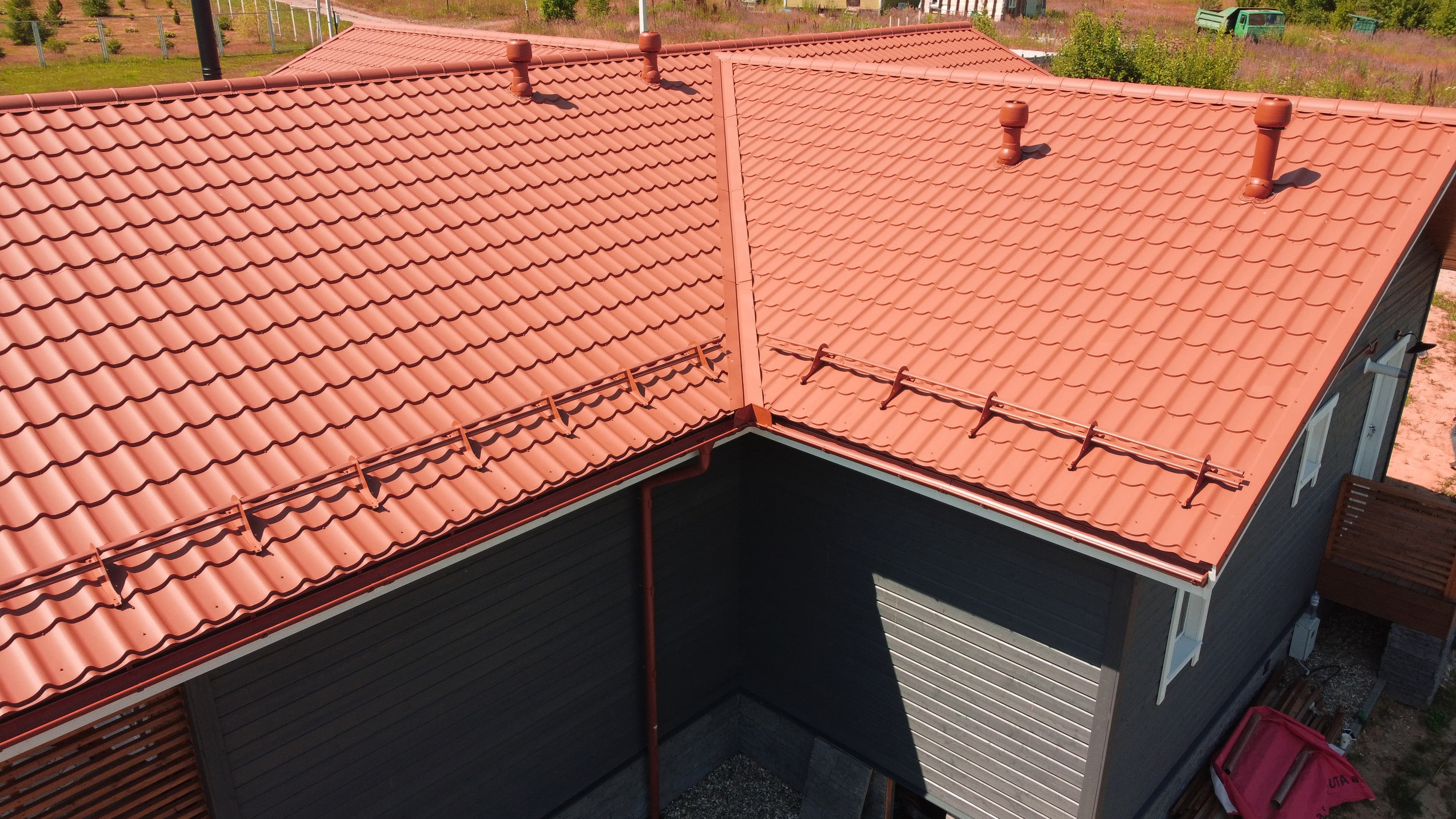 Металлочерепица классик Grand Line 0,5 PurLite Matt RAL 8004 терракота - Image 5