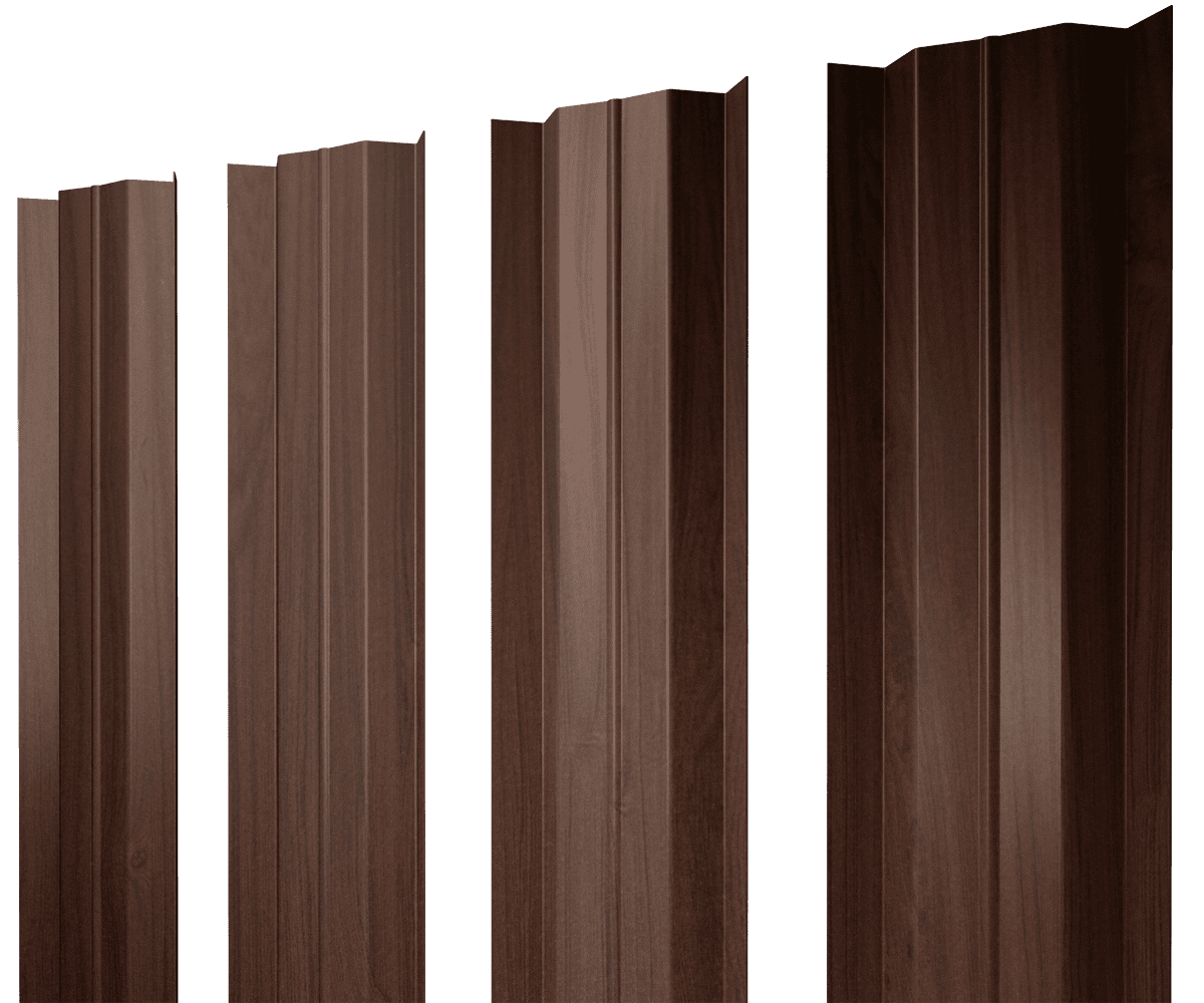 Штакетник М-образный В с прямым резом 0,45 Print Elite Choco Wood TwinColor - Image 17