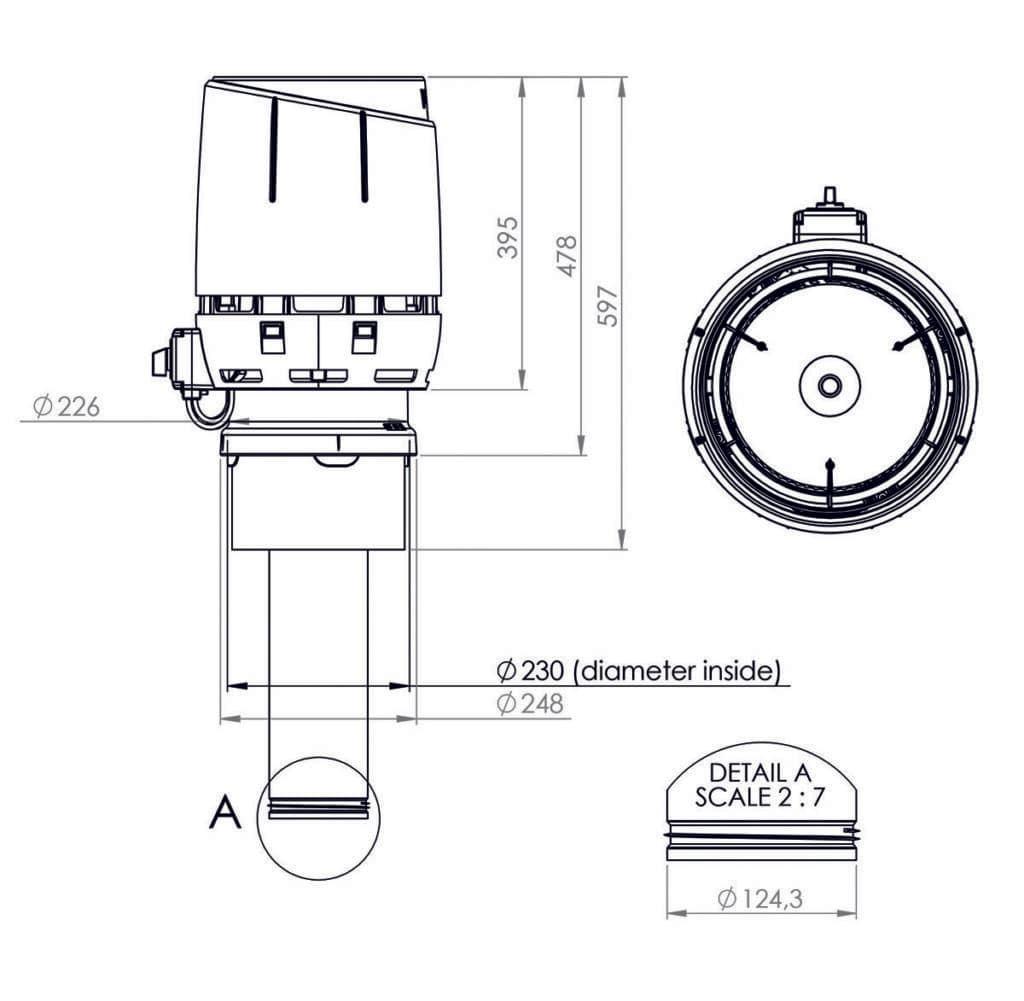 Вентилятор крышный Vilpe FLOW ECo125C/400, красный - Image 2