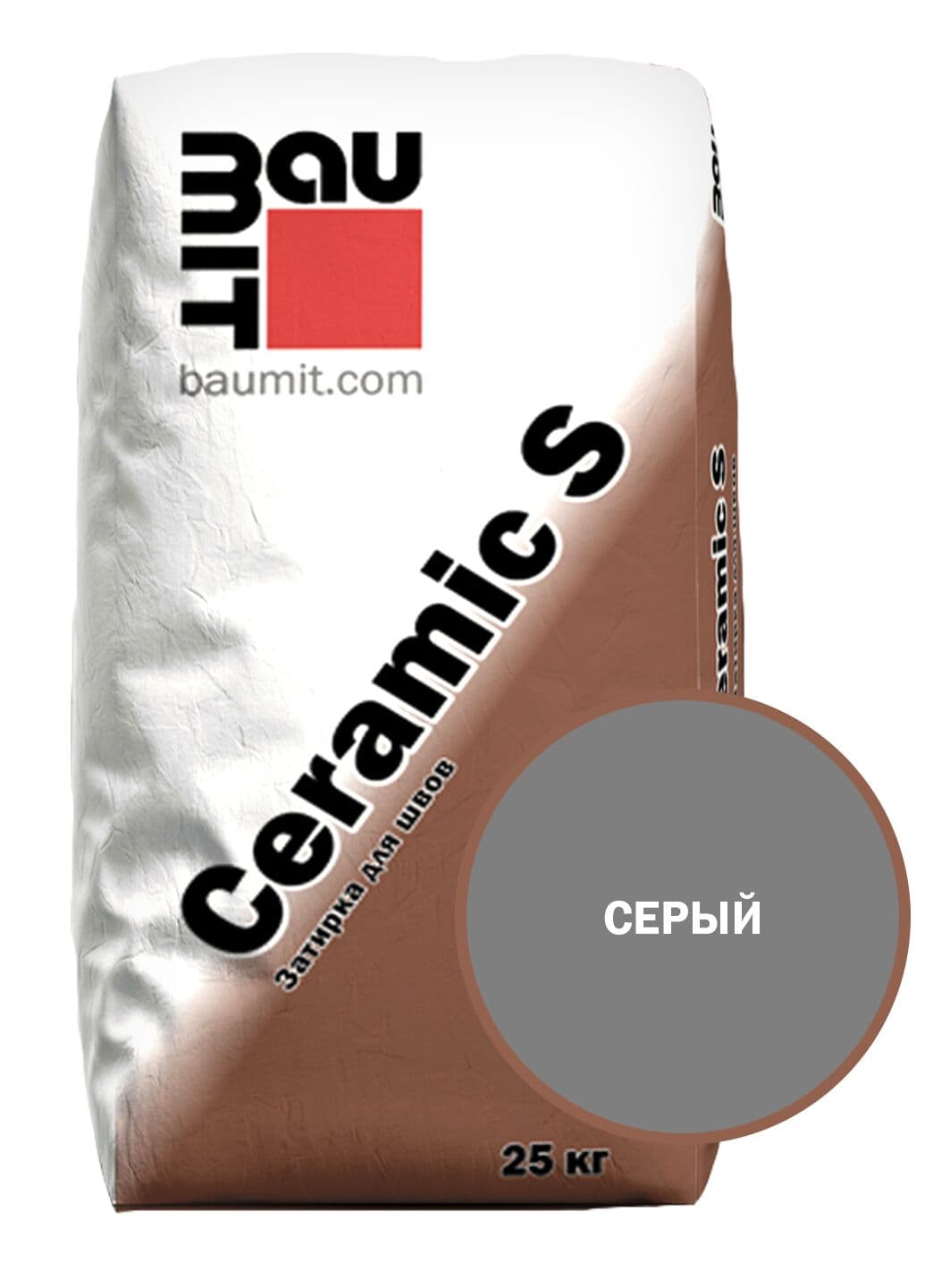Затирка для швов Baumit Ceramic S серый, 25 кг - Image 1
