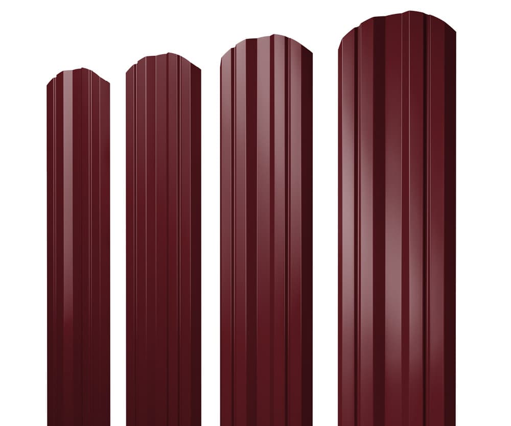 Штакетник Twin фигурный 0,5 PurLite Matt RAL 3005 красное вино - Image 1