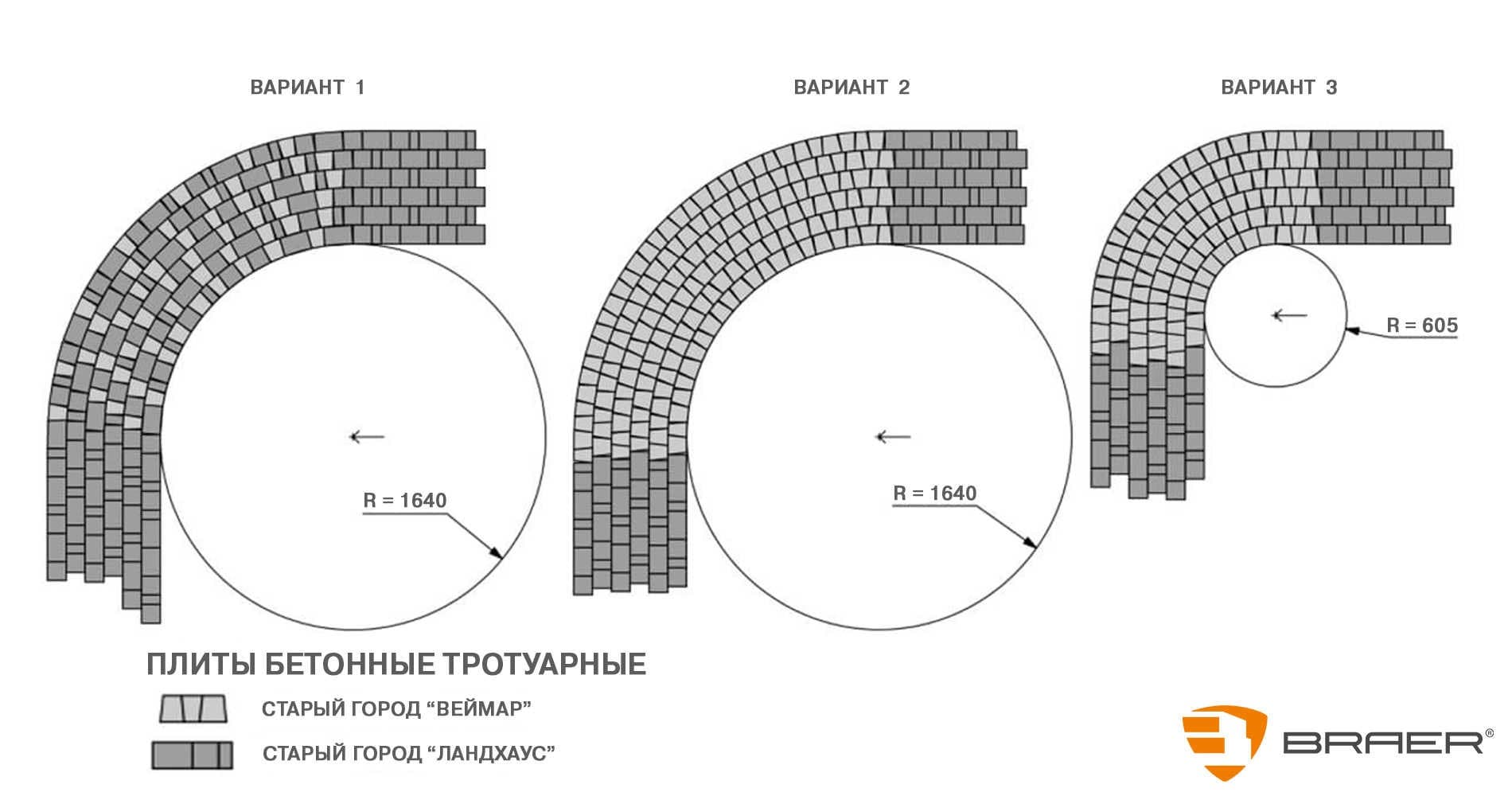 Плитка тротуарная Braer Старый город "Веймар" Color Mix Мальва, h=60 мм - Image 7