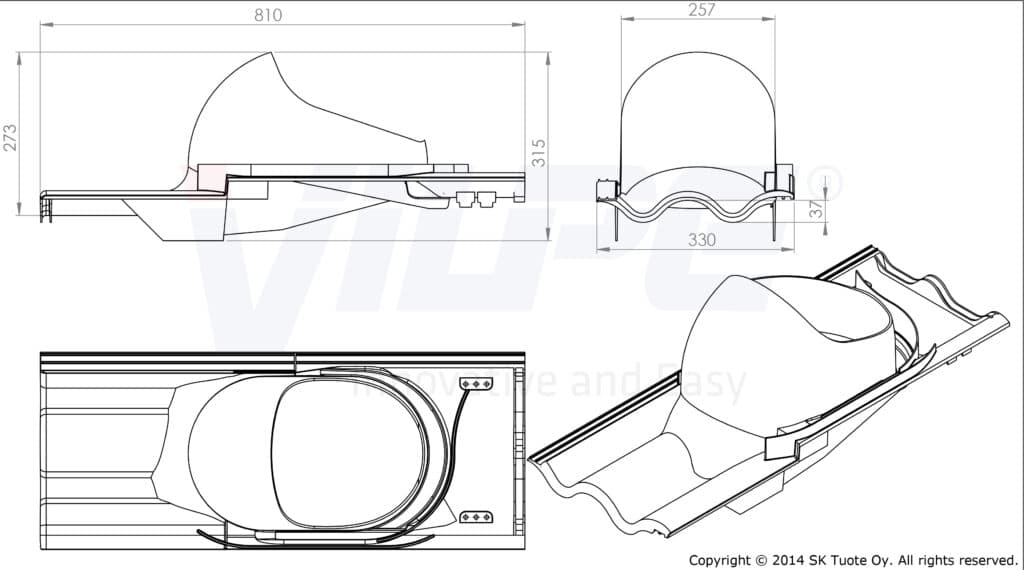 Проходной элемент Vilpe Tiili XL для цементно-песчаной черепицы, красный - Image 2