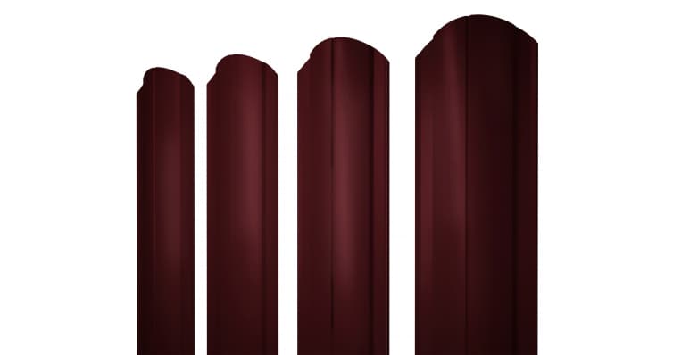 Штакетник Круглый фигурный 0,5 Satin RAL 3005 красное вино - Image 17