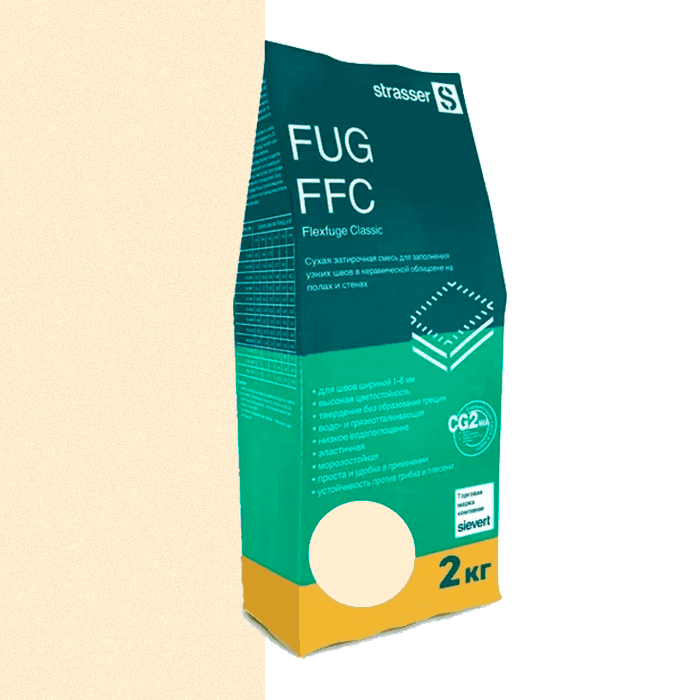 Смесь затирочная strasser FUG FFC 05 светло-желтый, 2 кг - Image 1