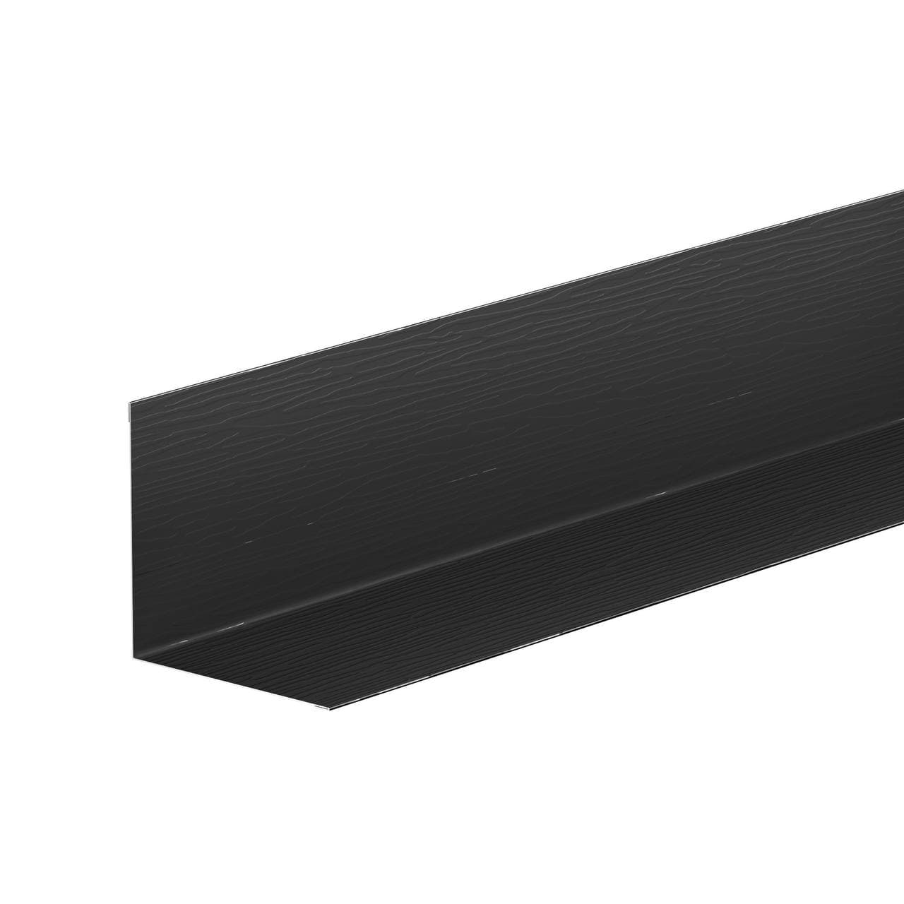 Планка угловая внутренняя 100*100 мм L=2 м AquaSystem PE (Zn140) 0,45 черный RAL 9005, фактурный - Image 2