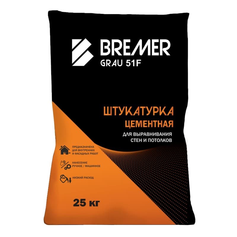 Штукатурка цементная армирующая Bremer Grau 51 F, 25 кг - Image 1