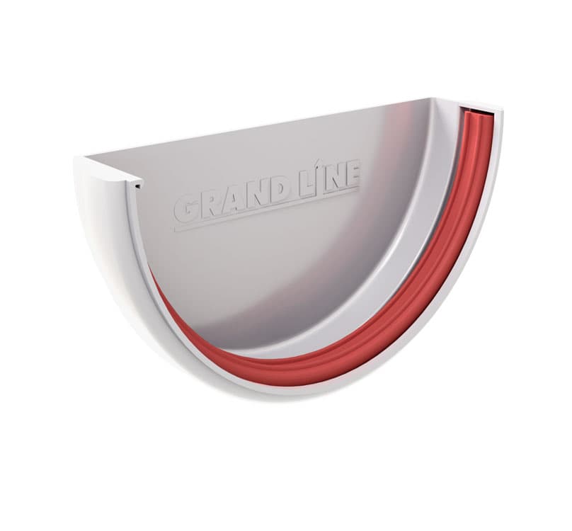 Заглушка желоба Классика 120 ПВХ Grand Line белая (RAL 9003) - Image 1