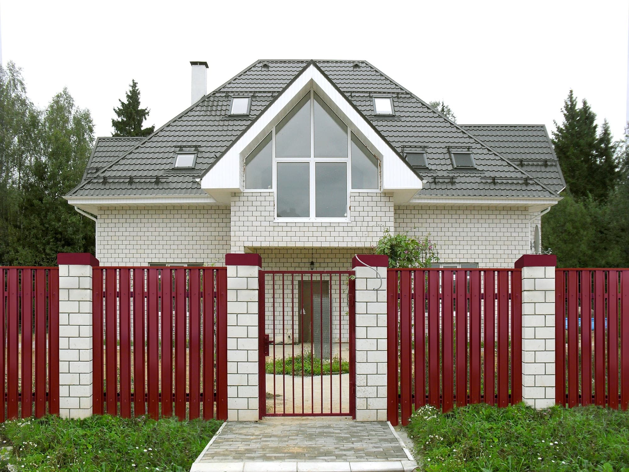 Штакетник П-образный A с прямым резом 0,5 Satin RAL 3005 красное вино - Image 18