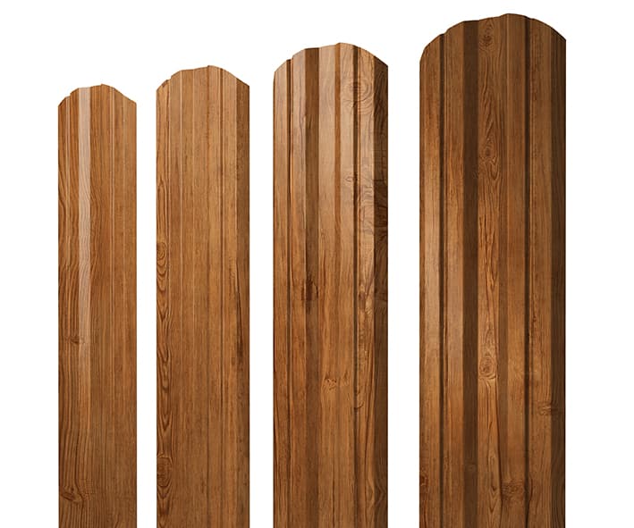 Штакетник Twin фигурный 0,45 Print Elite Golden Wood TwinColor - Image 1