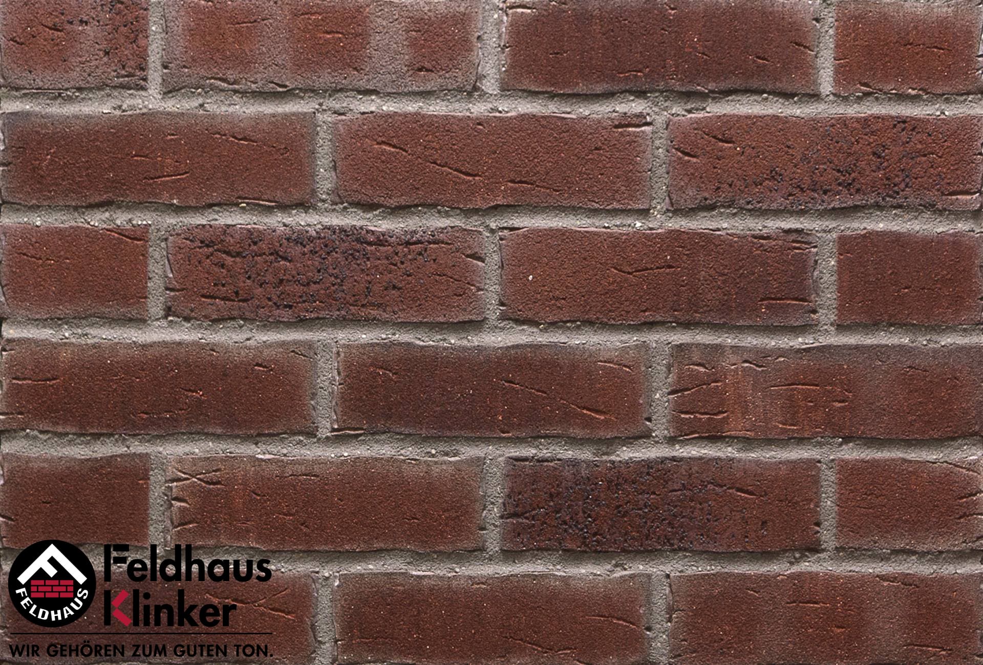 Плитка фасадная клинкерная Feldhaus Klinker R664NF14 sintra cerasi aubergine, 240*71*14 мм - Image 1
