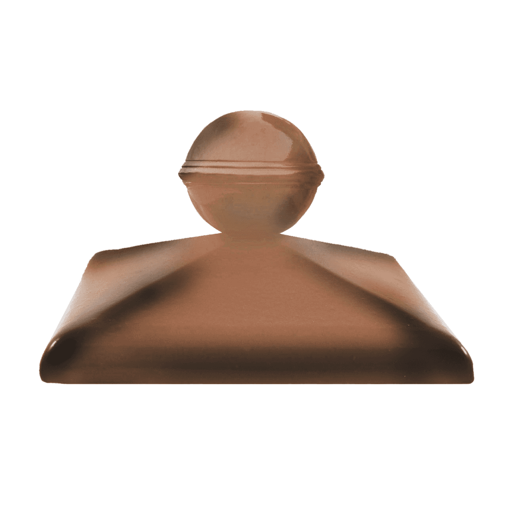 Колпак для забора с шаром ZG Clinker С42 каштановый ангоб тушевой 425*425 мм - Image 1