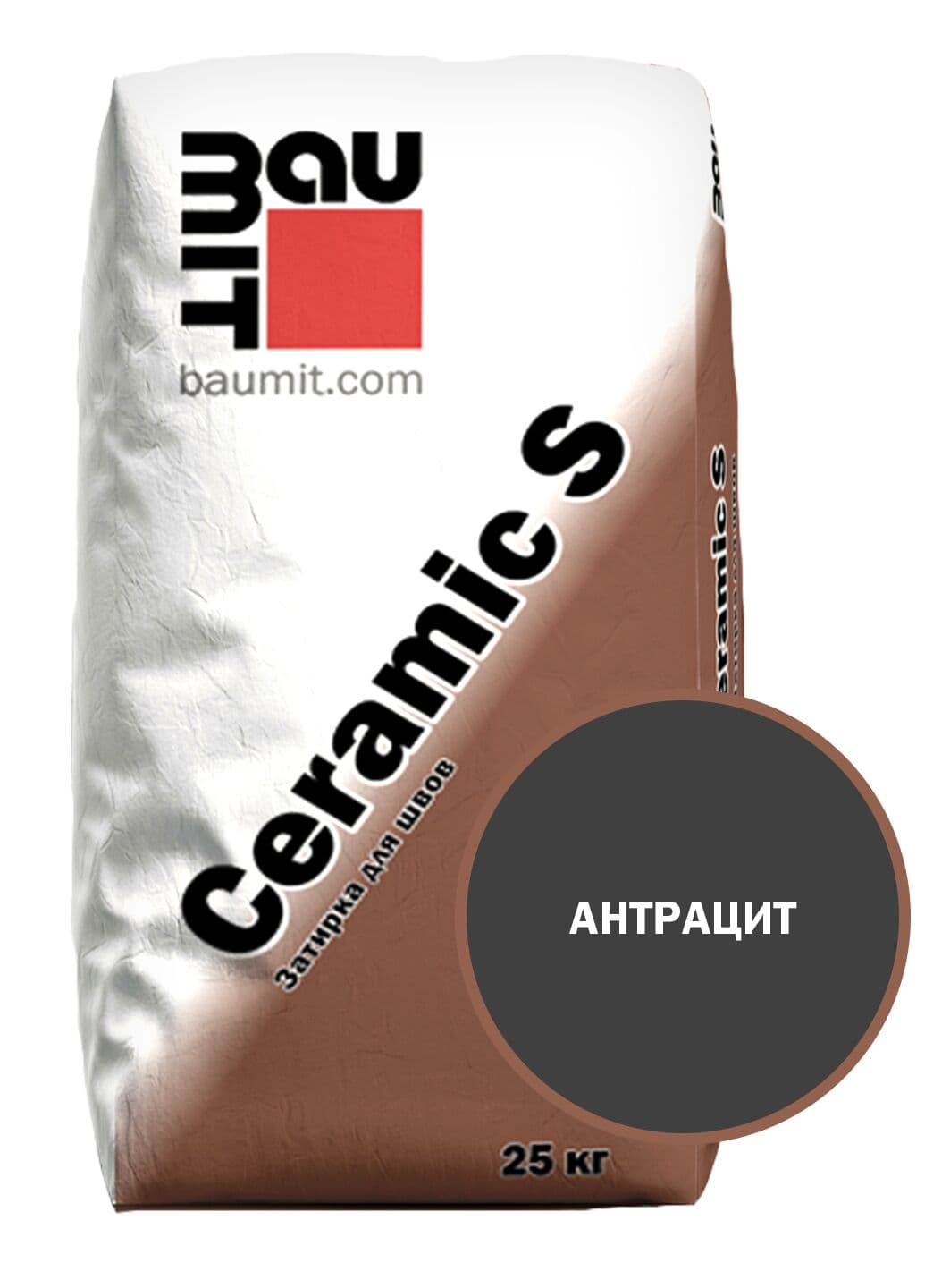 Затирка для швов Baumit Ceramic S антрацит, 25 кг - Image 1