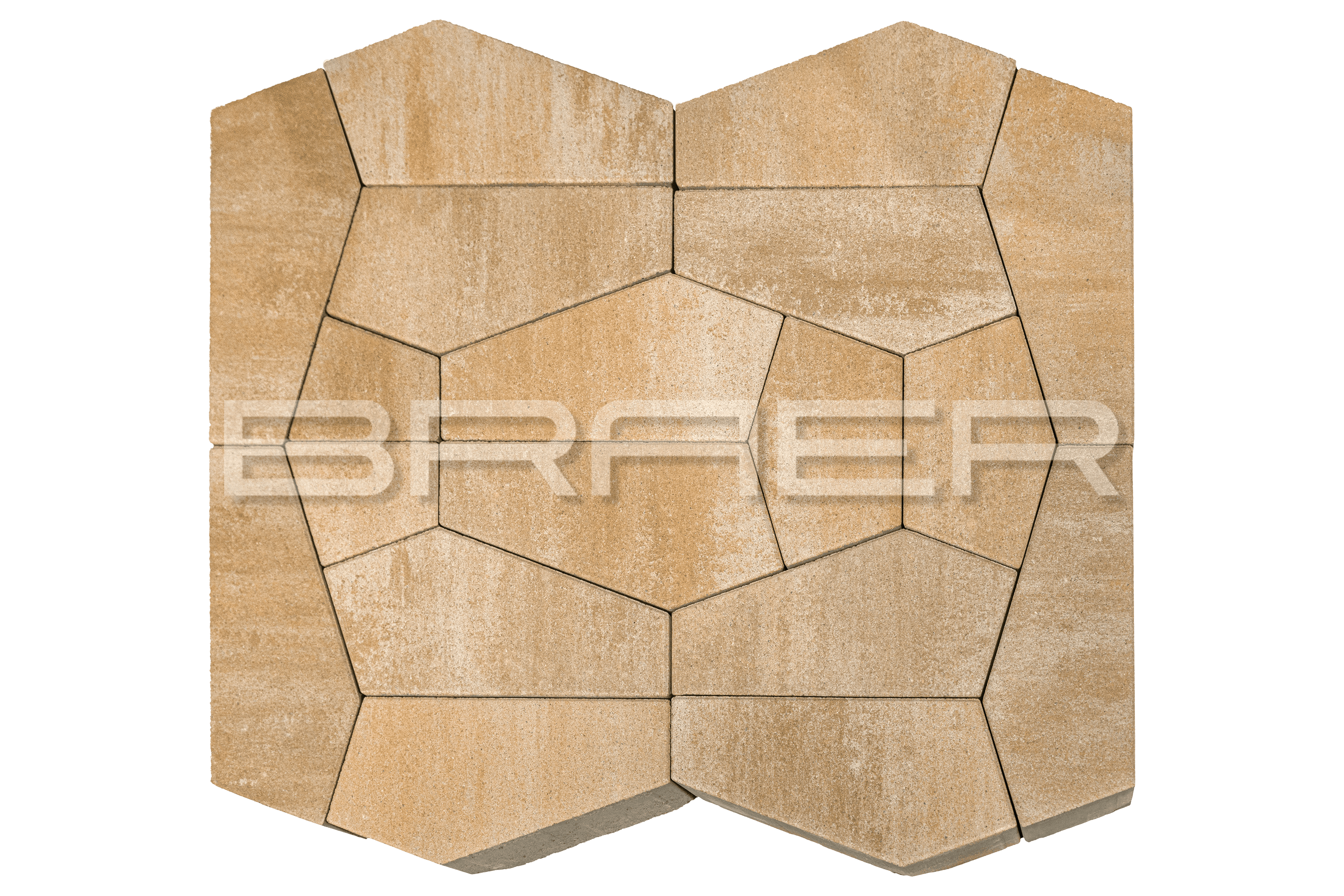 Плитка тротуарная Braer Витраж Color Mix Плато, h=80 мм - Image 1
