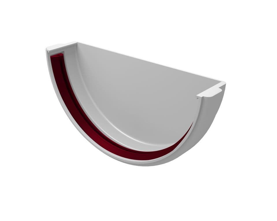 Заглушка желоба Классика 120 ПВХ Grand Line белая (RAL 9003) - Image 3