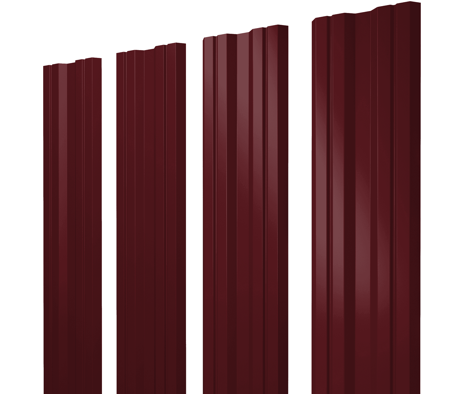 Штакетник Twin с прямым резом 0,5 PurLite Matt RAL 3005 красное вино - Image 11