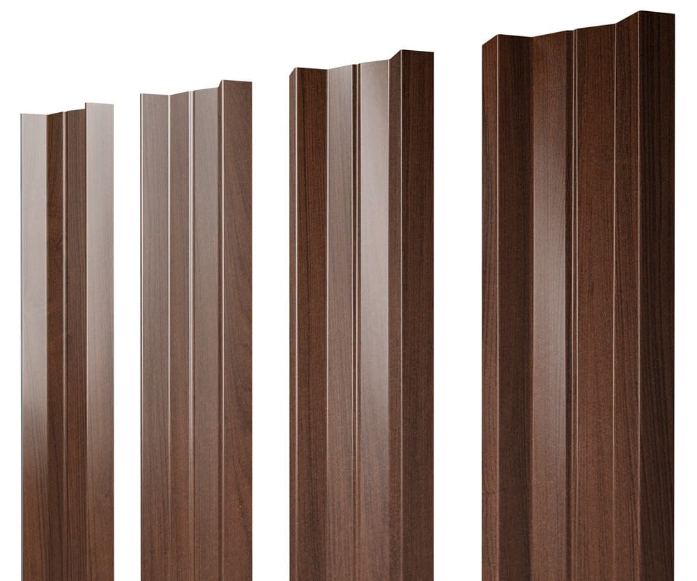 Штакетник М-образный В с прямым резом 0,45 Print Elite Choco Wood TwinColor - Image 1