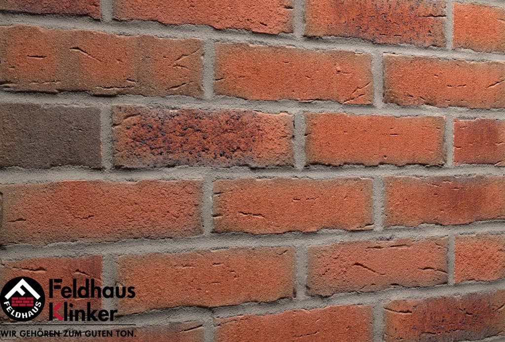 Плитка фасадная клинкерная Feldhaus Klinker R698NF14 sintra terracotta bario, 240*71*14 мм - Image 2