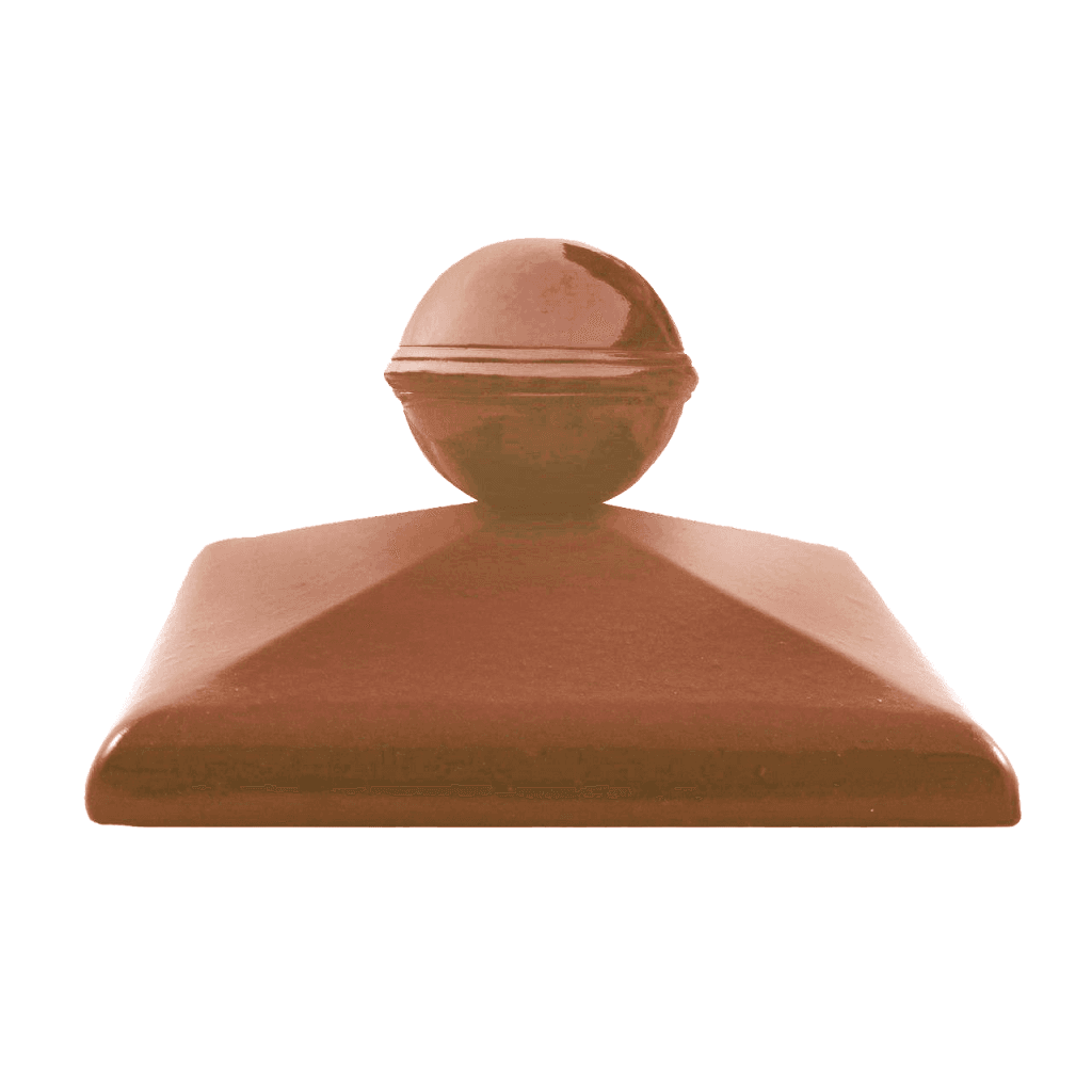 Колпак для забора с шаром ZG Clinker С42 красный натуральный 425*425 мм - Image 1