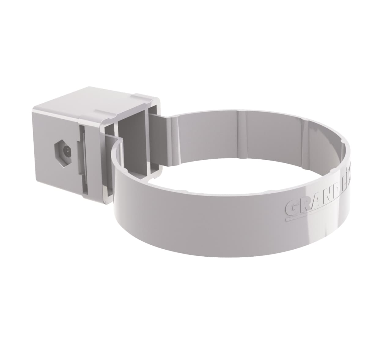Хомут трубы Kliker ПВХ Grand Line Premium белый (инд.упак.) (RAL 9003) - Image 1
