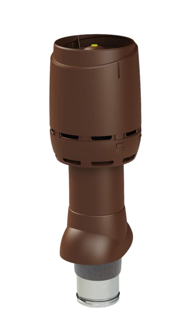 Выход вентиляционный изолированный с колпаком Vilpe FLOW 125P/IS/500, шоколадный - Image 1