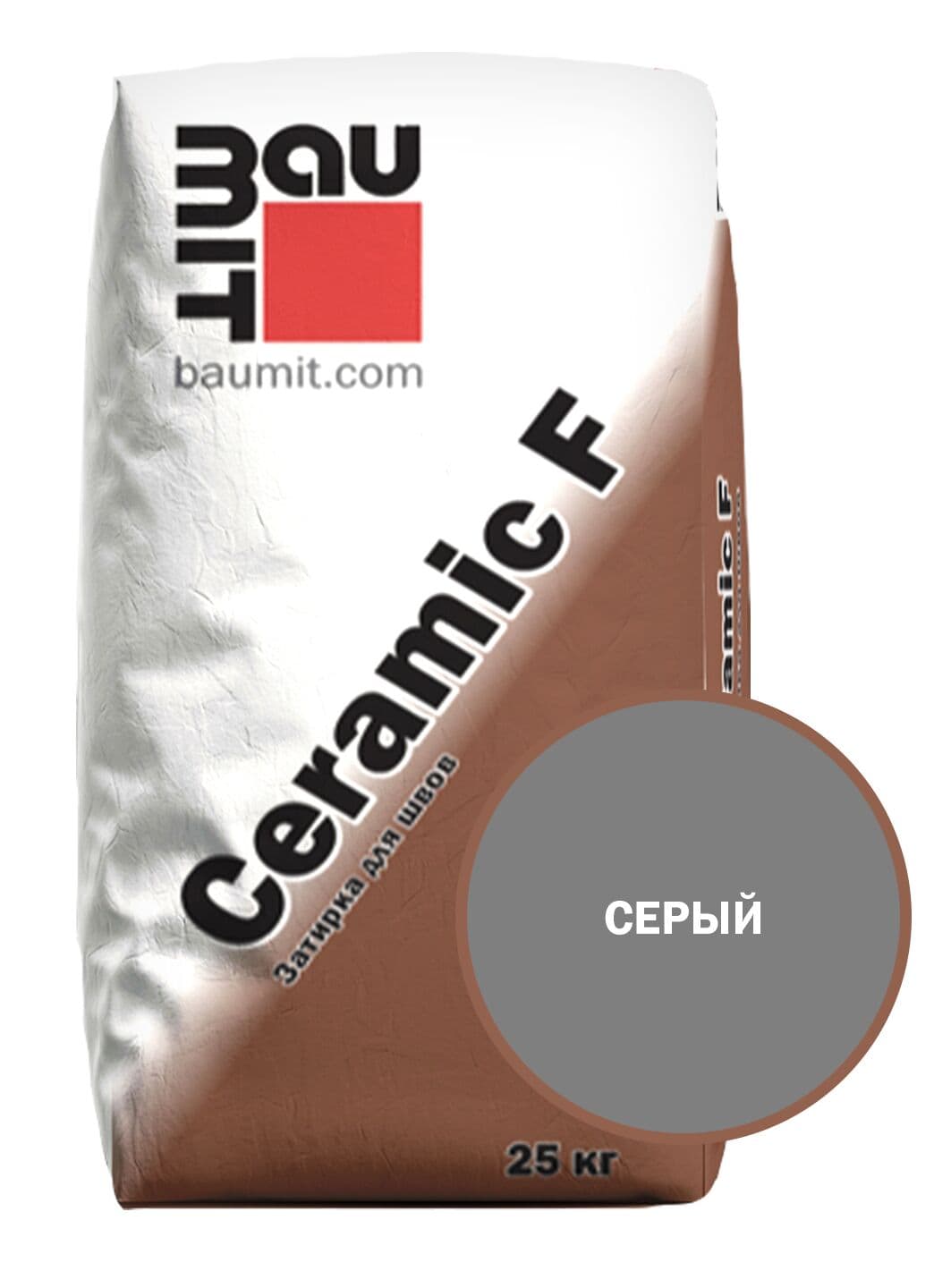 Затирка для швов Baumit Ceramic F серый, 25 кг - Image 1