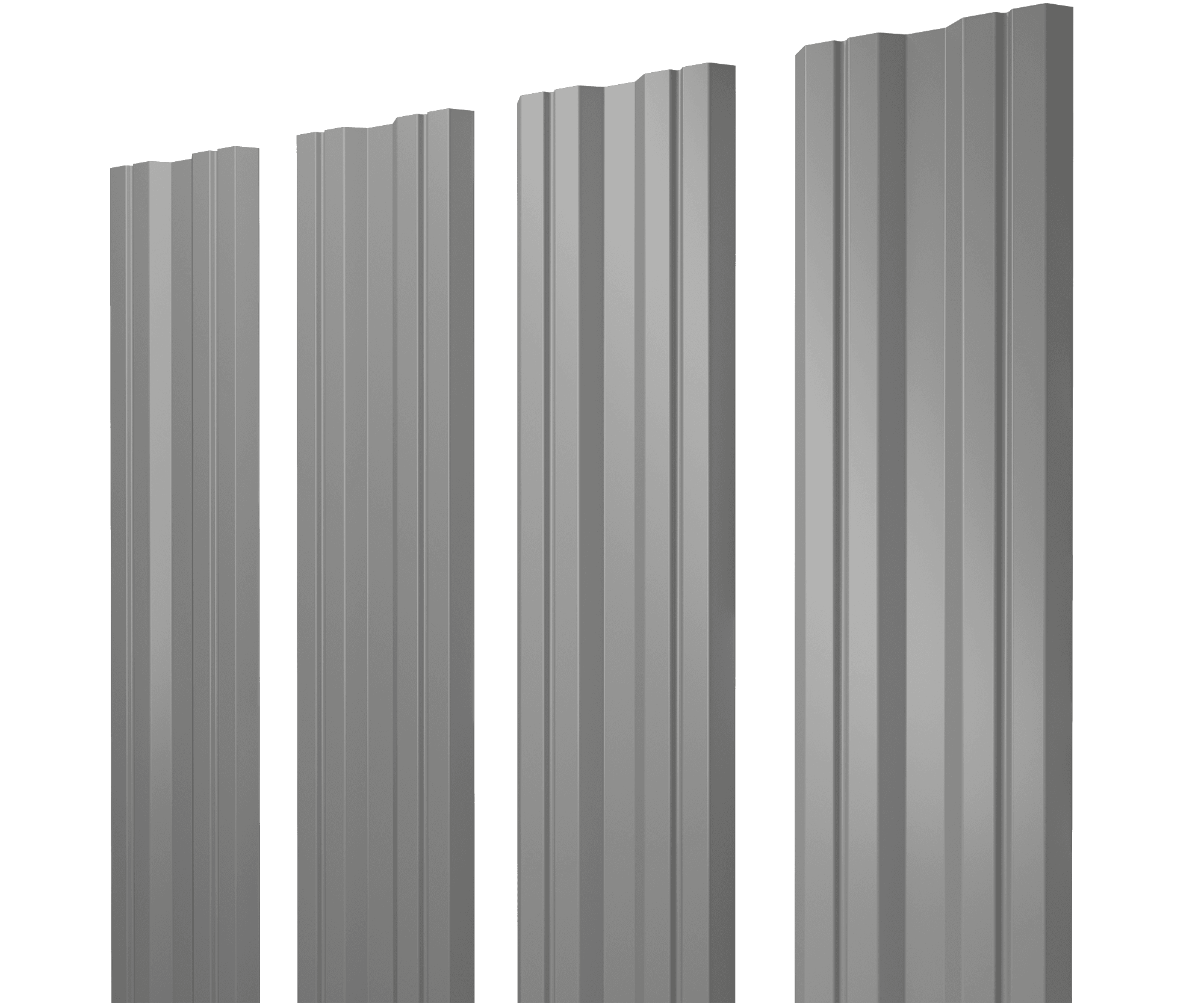 Штакетник Twin с прямым резом 0,5 Satin RAL 9006 бело-алюминиевый - Image 11