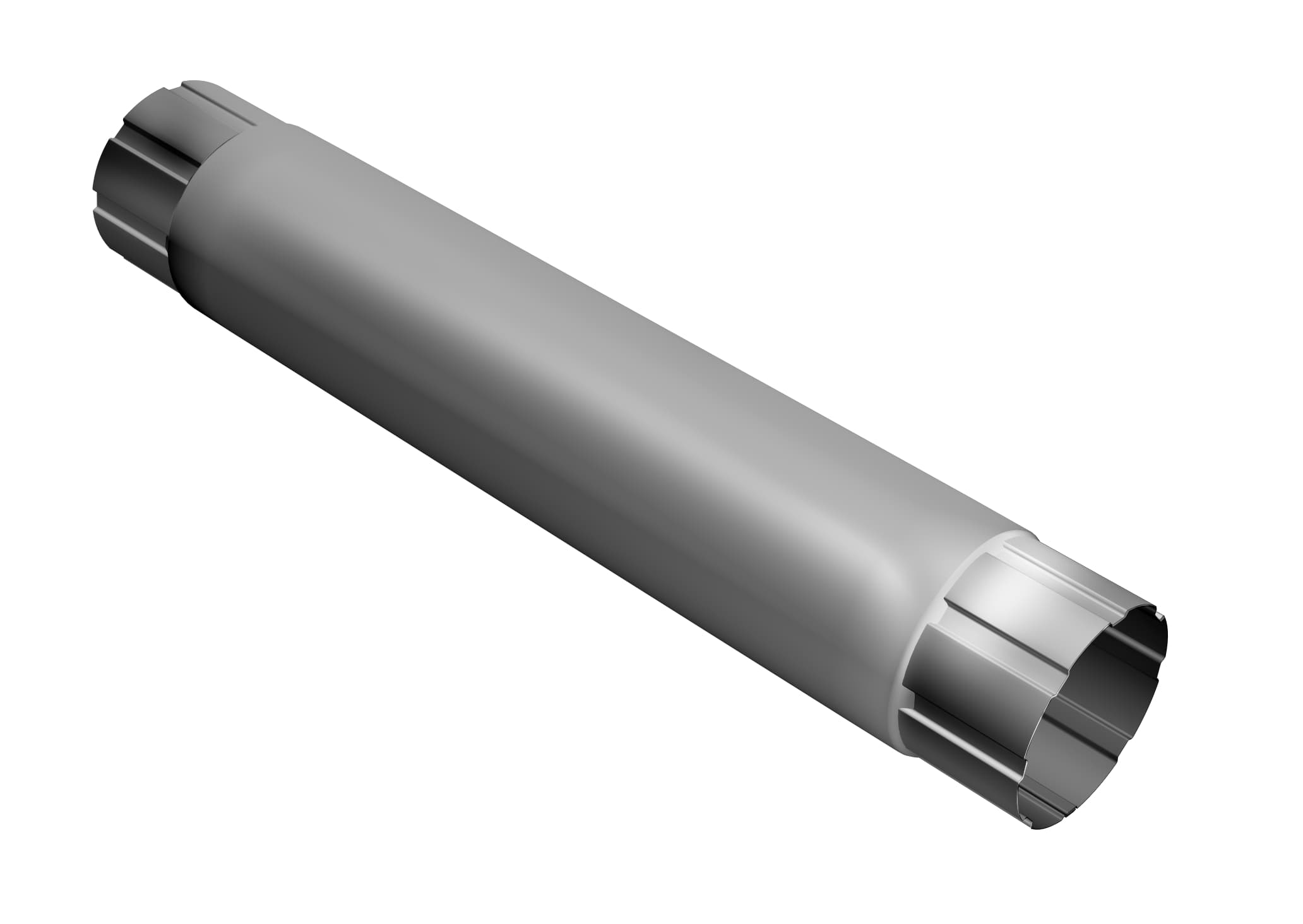 Труба круглая соединительная Grand Line 90мм 1м RAL 9003 сигнальный белый - Image 1