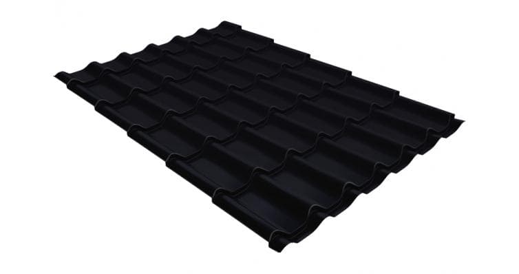 Металлочерепица классик 0,5 Satin RAL 9005 черный - View 1