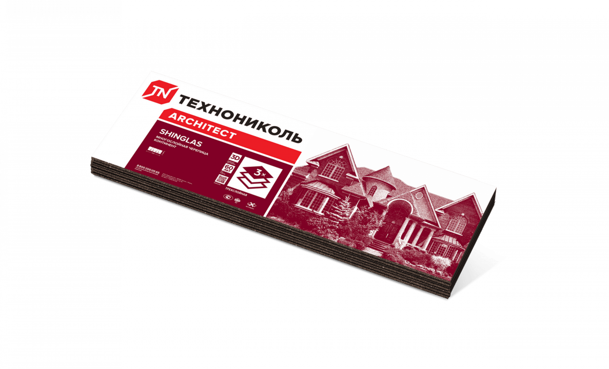 Черепица гибкая многослойная ТехноНИКОЛЬ SHINGLAS Континент, Азия (1,5 м²/уп) - Image 5