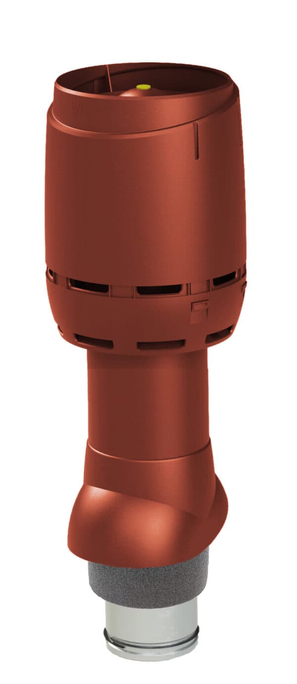 Выход вентиляционный изолированный с колпаком Vilpe FLOW 125P/IS/500, красный - Image 1