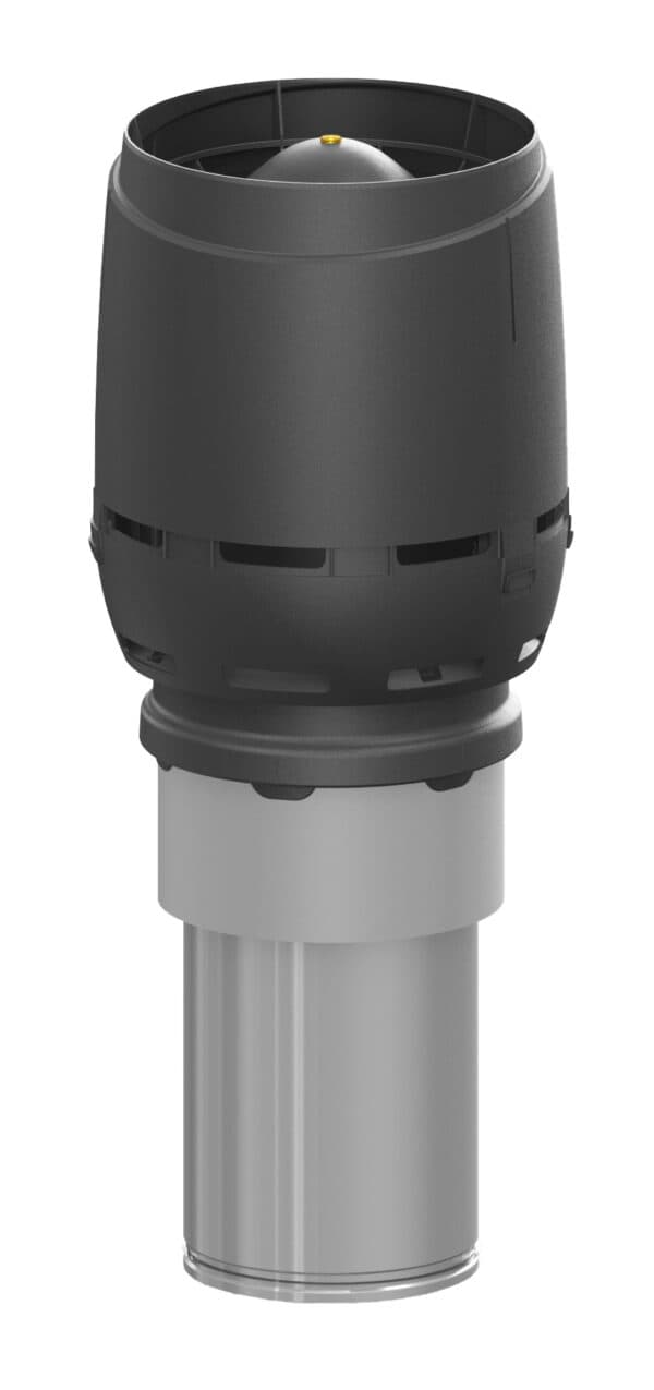 Выход вентиляционный изолированный с колпаком Vilpe FLOW XL 250C/IS/450, черный - Image 1
