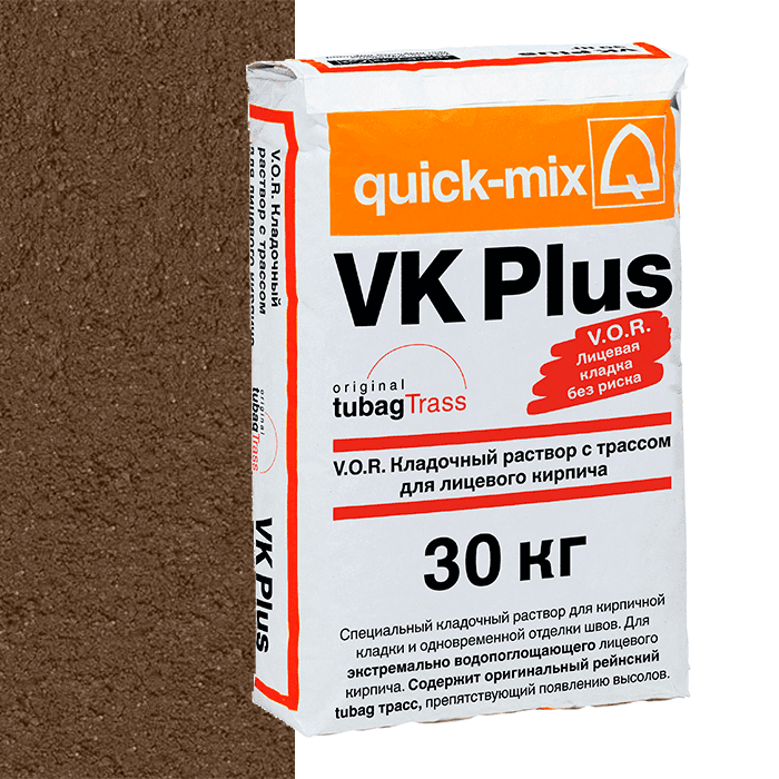 Раствор кладочный цветной quick-mix VK Plus P светло-коричневый, 30 кг - Image 1