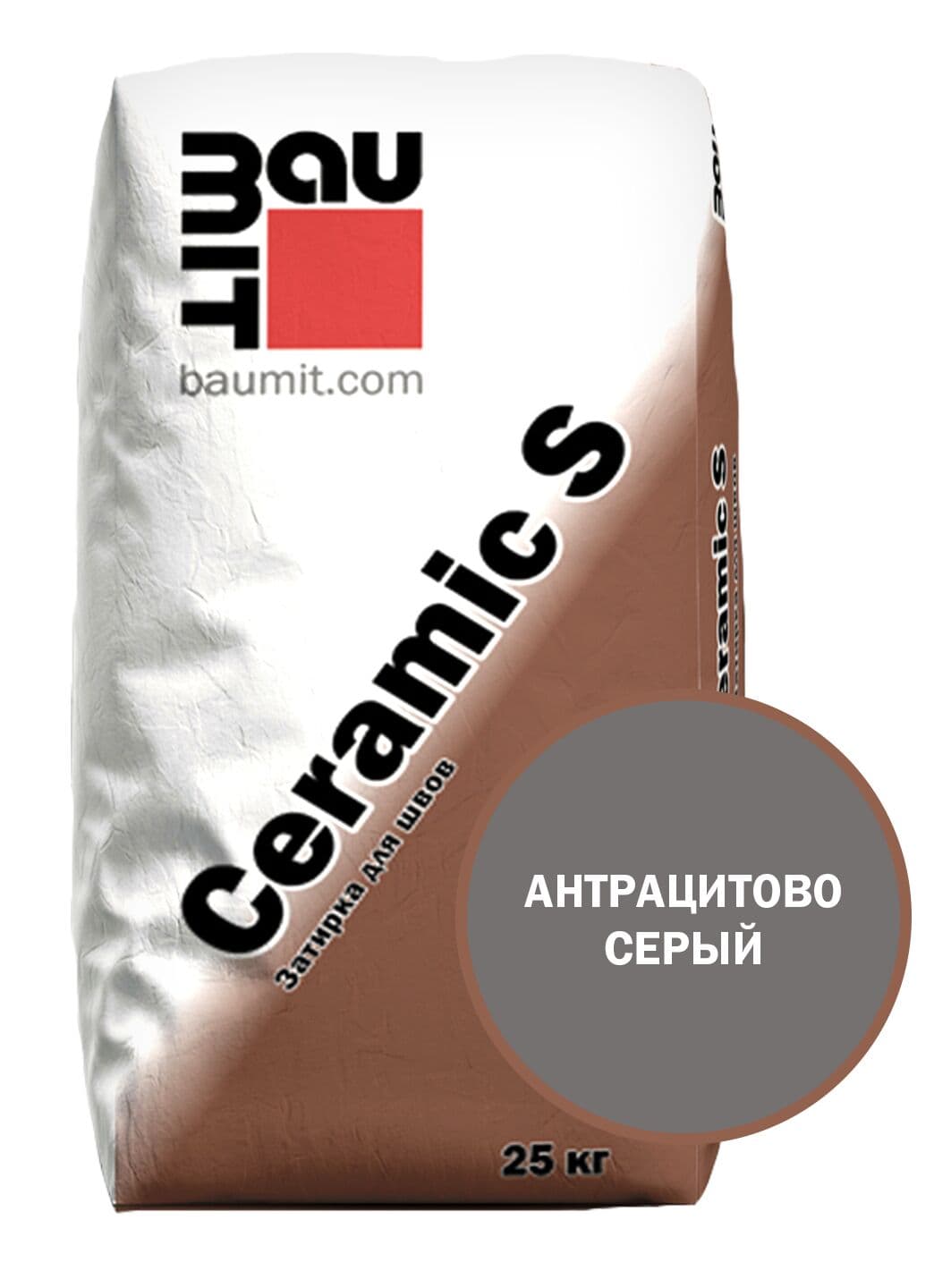 Затирка для швов Baumit Ceramic S антрацитово-серый, 25 кг - Image 1